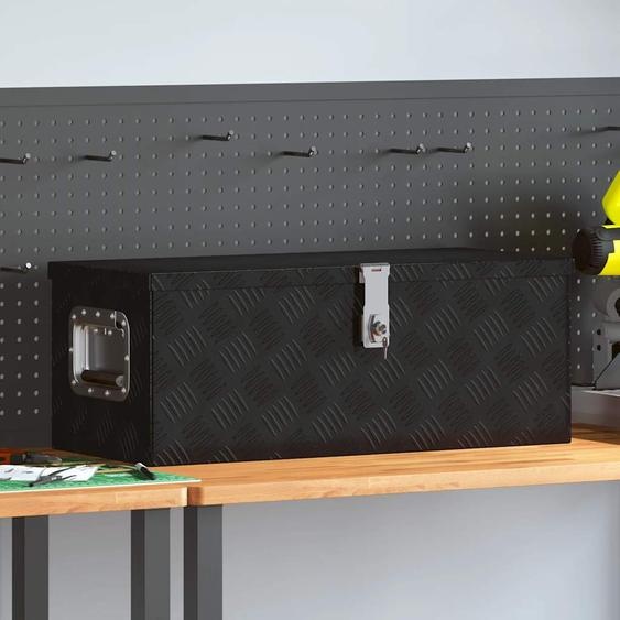 Boîte de rangement Noir 70x31x27 cm Aluminium