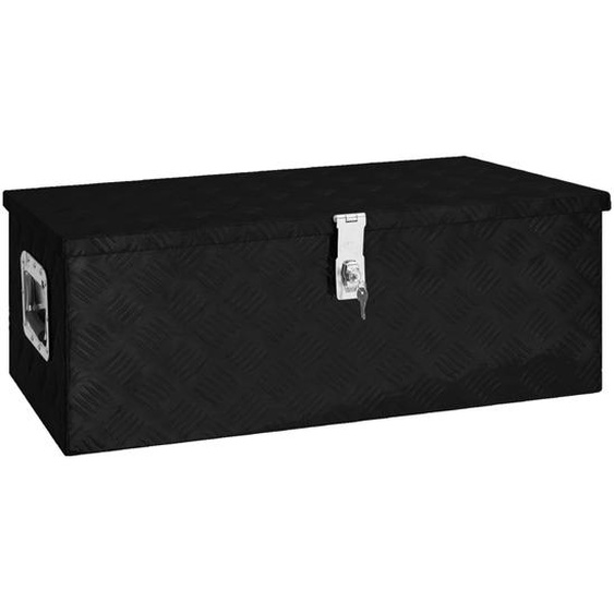 Boîte de rangement Noir 80x39x30 cm Aluminium