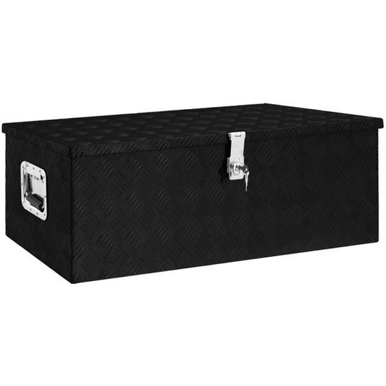 Boîte de rangement Noir 90x47x33,5 cm Aluminium