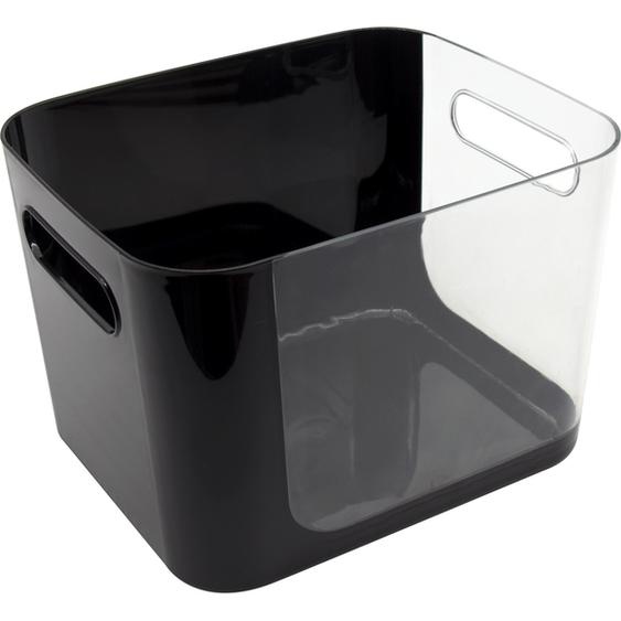 Boîte de rangement plastique noire/transparente 20x.16.5x14.2CM