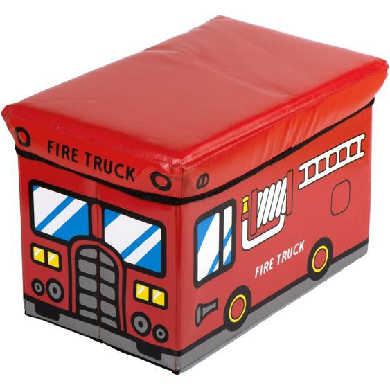 Boîte De Rangement Pompiers Avec Fonction Banc Rouge
