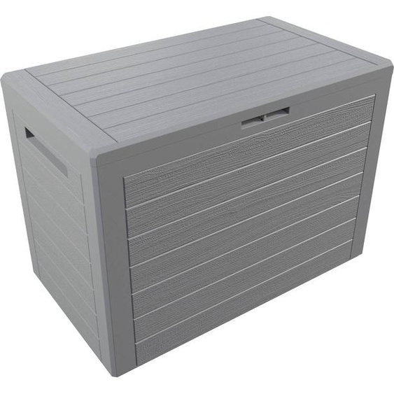 Boîte de rangement pour jardin, 190 L, plastique, gris, couvercle verrouillable