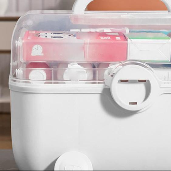 Boîte de Rangement Médicaments - GOTOTOP - Moyenne - Plastique - Couverture Transparente - Grande Capacité
