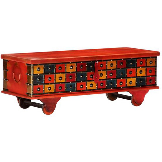 Boîte de rangement Rouge 110x40x40 cm Bois dacacia massif