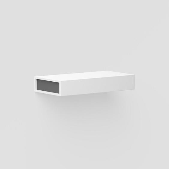 Boîte de rangement  suspendue DUE  blanc mat - côtés gris ardoise