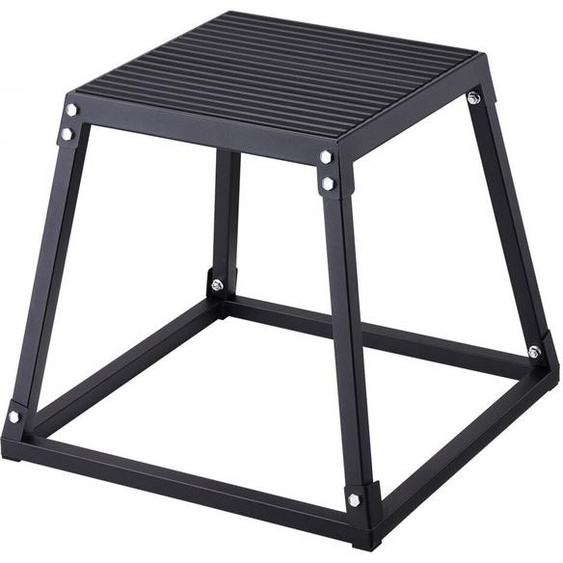 Boîte de saut plyométrique - 458mm Plyo-Box - Plate-forme plyométrique noire - Boîte dexercices de fitness Step-Up antidérapante pour lentraînement à domicile - Entraînement de la condition physique - Entraînement des cuisses.