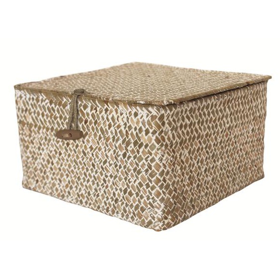 Boîte en jonc de mer naturel Panama 20x20x11 cm