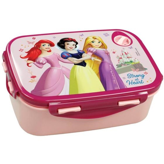 Boîte Goûter Princesse Disney En Pvc 17 Cm Fermeture À Clips Disney Princess Rose Clair