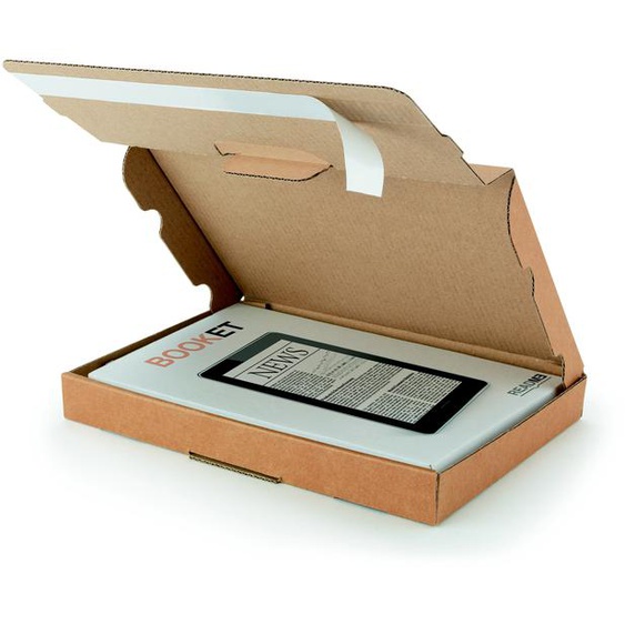 Boîte postale extra-plate fermeture adhésive en carton simple cannelure brun - L.22,5 x l.15 x H.2,5 cm - Lot de 50