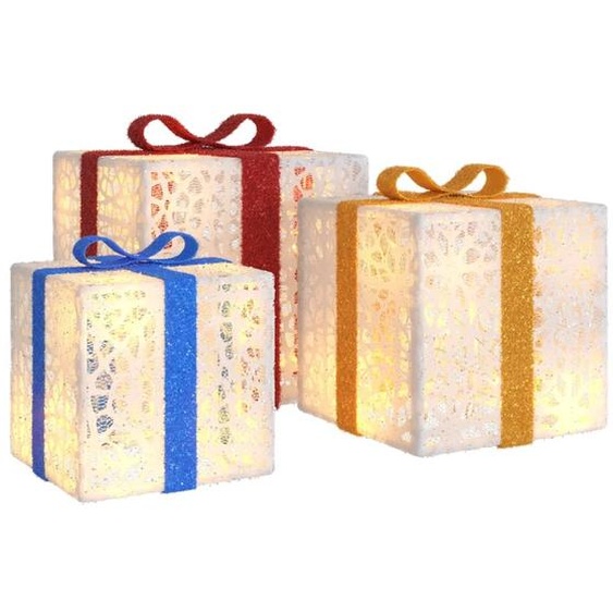 Boîtes de Noël lumineuses 3 pcs 64 LED blanc chaud