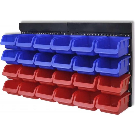 Boîtes datelier pour le mur Bleu et rouge (2 unités de rangement)