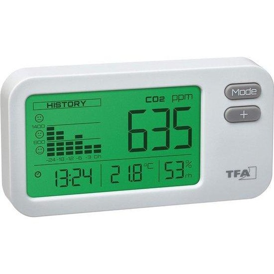 Boîtier de capteur climatique avec éclairage LED, blanc, 105 x 33 x 56 mm