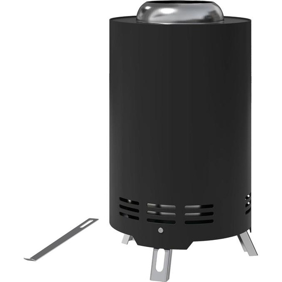 Bol à feu Ø16x25cm en acier inoxydable Foyer avec tisonnier Bols à feu sans fumée Corbeille à feu pour jardin, balcon terrasse, extérieur BBQ camping noir Aosom