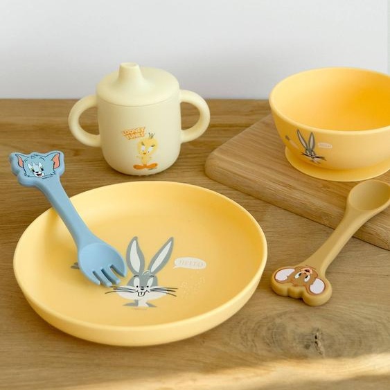 Bol antidérapant en silicone Bugs Bunny Looney Tunes jaune
