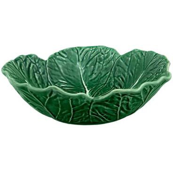 Bol chou terre cuite émaillée vert et blanc Ø29 cm