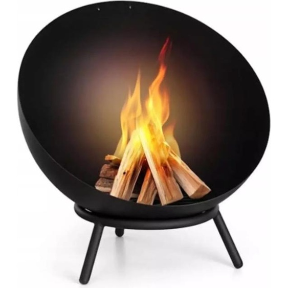 Bol de feu réglable en métal en tôle pour feu de camp - terrasse, jardin + tisonnier
