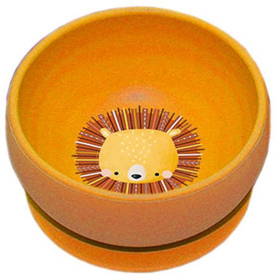 Bol En Silicone Avec Ventouse Animaux Orange