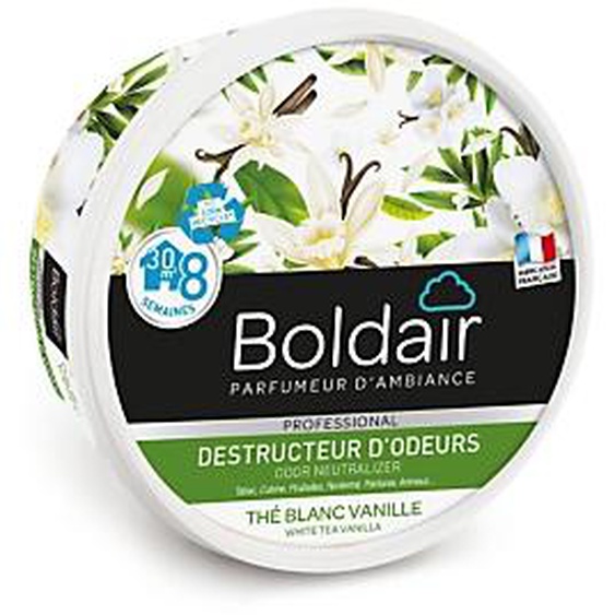Boldair Destructeur dodeurs en gel - parfum thé blanc Vanille- pot 300 g
