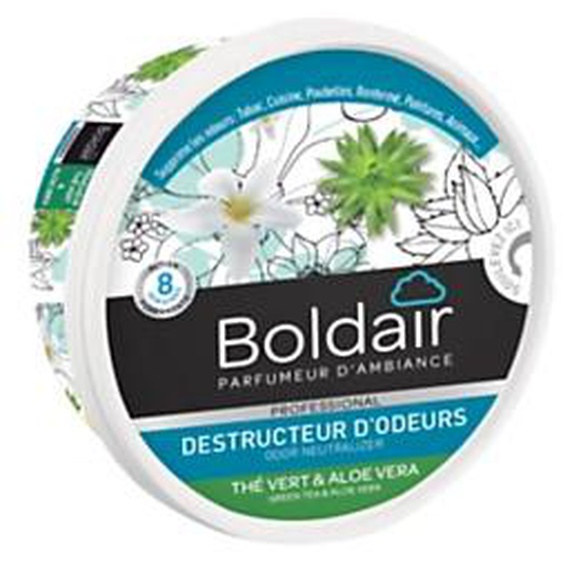 Boldair Destructeur dodeurs gel, parfum Thé vert et Aloé Vera - pot 300 g