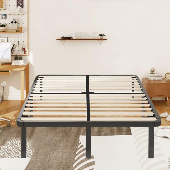 BOLLI Sommier 160x200cm Sommiers à Lattes avec 9 Pieds pour Adulte - Cadre de Lit 160x200 avec Sommier