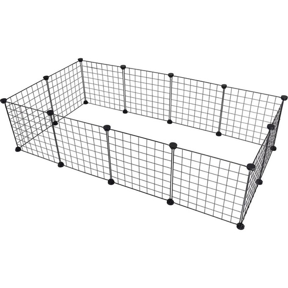 Bolt Edge Enclos dextérieur - Réglable - Pour lapins, chats ou chiots - 145x75x35cm - Métal robuste, Noir