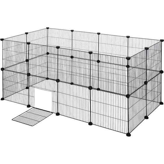 Bolt Edge Parc pour animaux - Noir - Extra Haut et Réglable - 142 x 71 x 71 cm - Métal