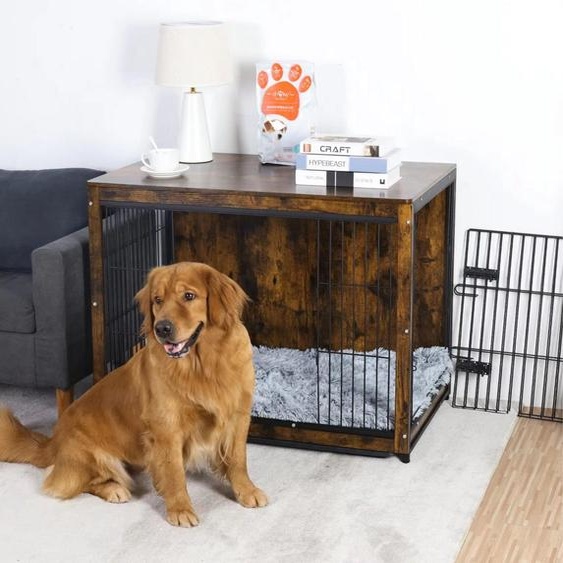 Bolt Edge Vintage Hundebettenen - 97 cm - Niches pour chiens - Métal - Kennel - Endtisch-Design