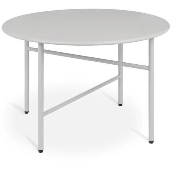 bomoe Petite Table Basse Ronde en Métal Gris Clair Ø 53 cm - Table dAppoint Stable Légère Outdoor Table Jardin Balcon Terrasse