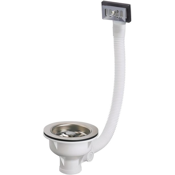 Bonde à panier avec grille inox pour évier épais D90 sans trop plein - VALENTIN - 00 408000 000 00