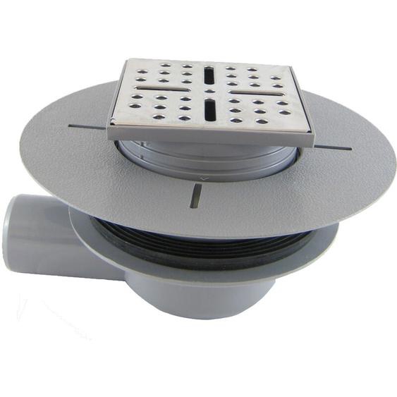 Aurlane - Bonde à sortie horizontale pour receveur à carreler rainy et high rainy - Grille Inox Chrome