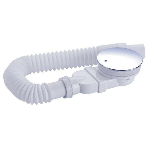 XVX - Bonde de douche 90 mm, extra plat, trou de vidange pour bac de douche, siphon avec système anti-odeurs, tamis à cheveux, tuyau flexible,