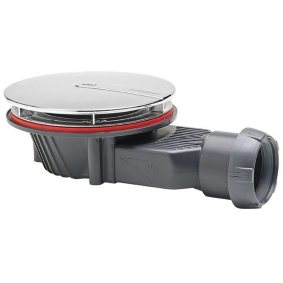 Bonde de douche SLIM+ extraplate H40 avec dôme ABS chromé WIRQUIN 30723392