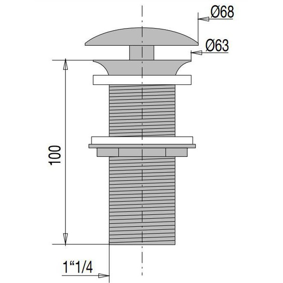 Bonde de lavabo champingon D62 sans lanterne - VALENTIN - 00 123500 000 00