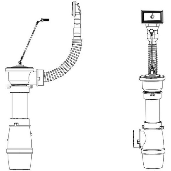 Bonde manuelle avec siphon D70 pour évier 2 bacs inox réversible collecteur E250 - FRANKE - 034719