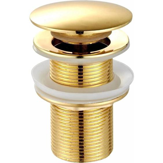 Aiperq - Bonde universelle pour lavabo et lavabo - Valve pop-up moderne Click Clack - Bonde découlement avec trop-plein, laiton, acier inoxydable,