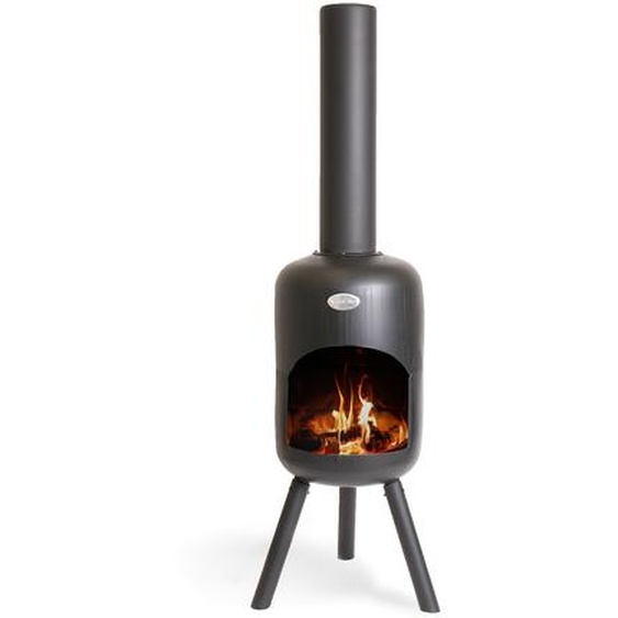 BonFeu BonBini Noir Cheminée Extérieur - Brasero pour Jardin - 29x29x117 cm