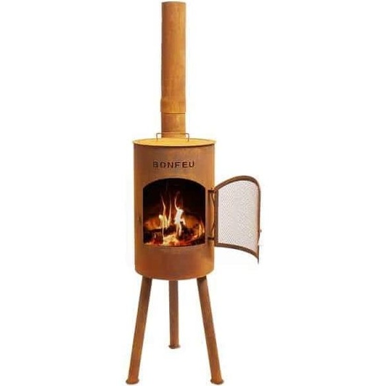 BonFeu Poêles de jardin BONGIANO SP Corten - Ø 30 cm x H 142 cm