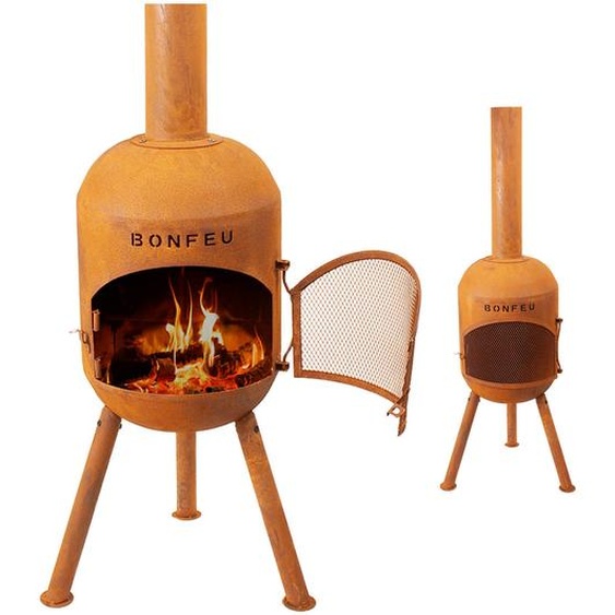 BonFeu Poêles de jardin BONSOLO Corten - Ø 45 cm x H 126 cm