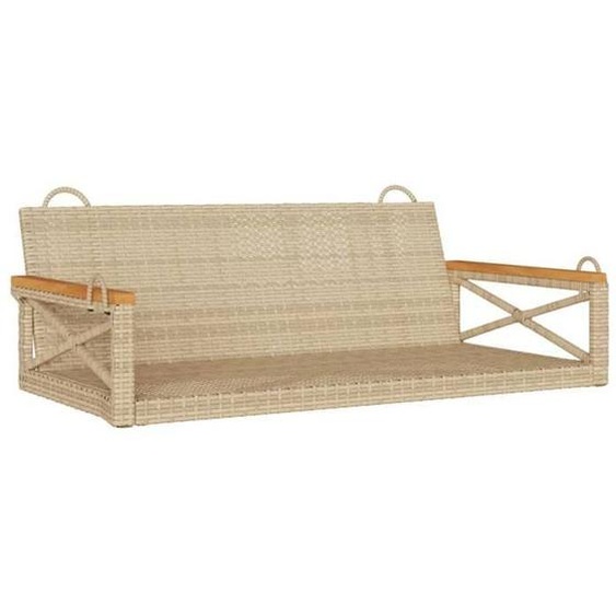 Bonne qualité - Meuble dextérieur/Chaise de jardin - BONNIE - Balancelle beige 109x62x40cm - résine tressée DECO M2235297