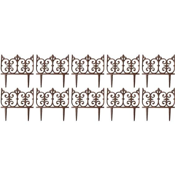 Bordure de jardin en fonte Valentine Lot de 10