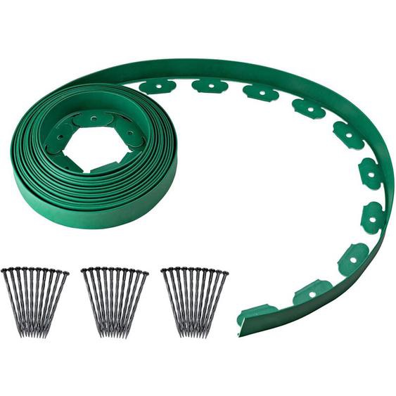 Aquasup - Bordure de Jardin Flexible, Bordure Jardin Plastique, Bordure de Pelouse flexible en pe avec 30 Piquets, Longueur 10 m, Vert