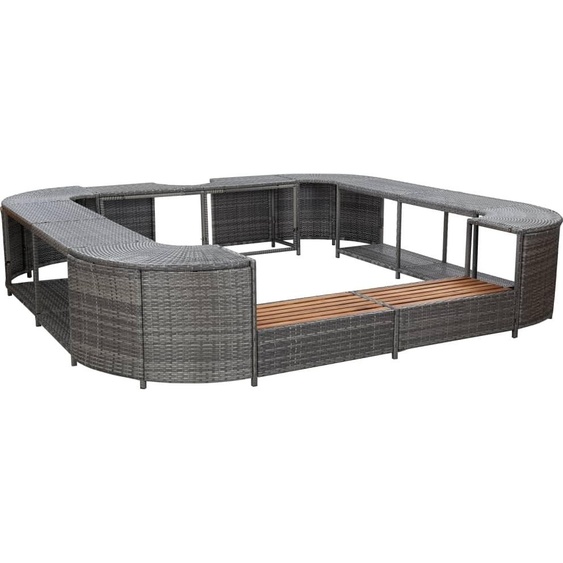 Bordure de spa Carré Gris 268x268x55 cm Poly rotin