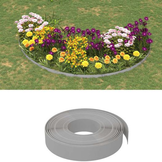 Bordures de jardin 3 pcs gris 10 m 10 cm polyéthylène