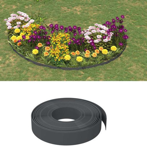 Bordures de jardin 5 pcs gris 10 m 10 cm polyéthylène