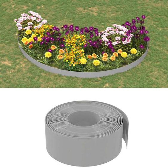 Bordures de jardin 5 pcs gris 10 m 20 cm polyéthylène