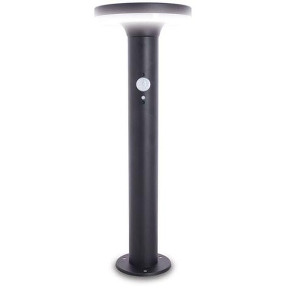Borne LED Solaire, double détecteur Mouvement + Crépusculaire, x3 modes déclairage, 400 Lumens