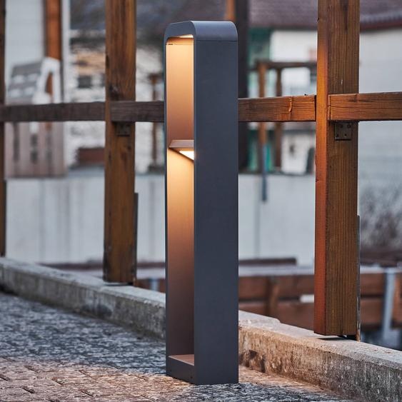 Borne lumineuse extérieur Darko Lindby, gris, Aluminium, Moderne, Eclairage Exterieur LED