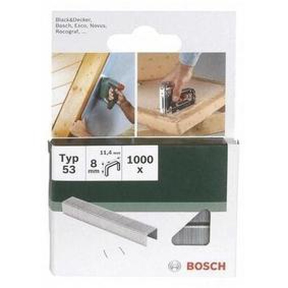Bosch - 1000 Agrafes 2.609.255.820 8mm Type 53 pour Agrafeuses ptk 3.6V