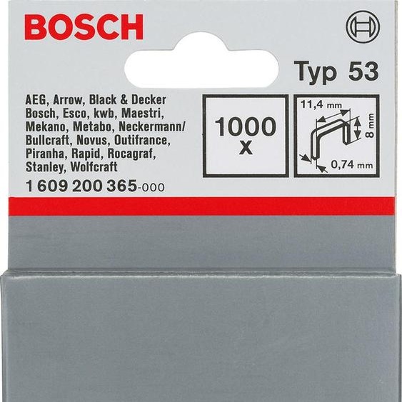 BOSCH 1609200365 1.000 agrafes BOSCH type 53 8 mm