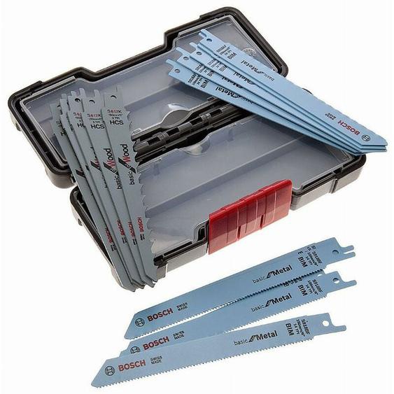 Bosch - Coffret de lames pour scie sabre bois et métal - 15 pièces - 2607010901